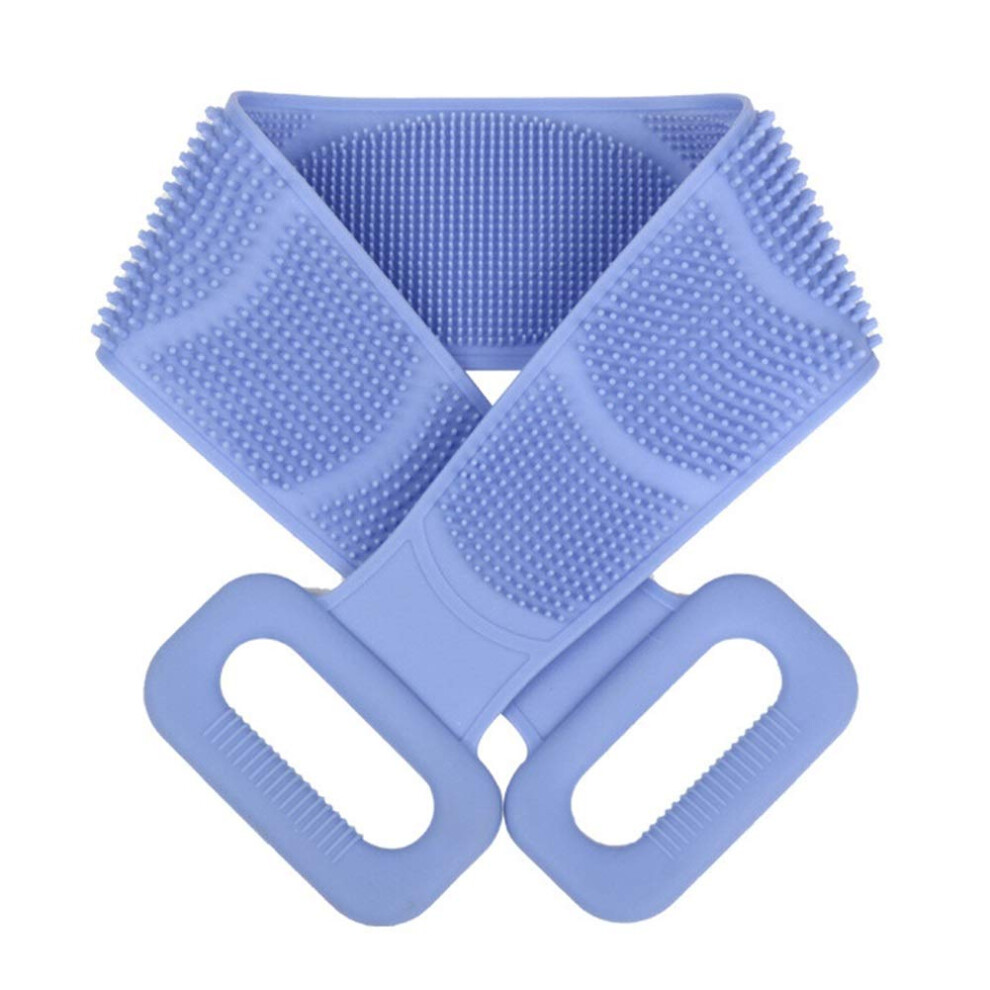 Silicone Body Scrubber DualSided Exfoliating Bath Towel with Handles for Shower and Back Massage