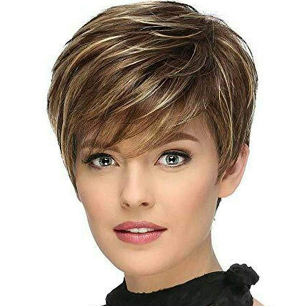 Women's Short Curly Wig Natural Look Synthetic Hair with Breathable Adjustable Cap for Party