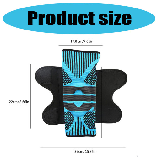 Breathable Knee Support Knee Pads Adjustable Knee Brace-Blue 2