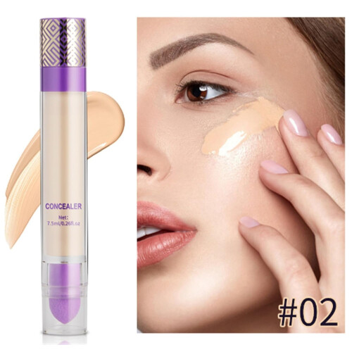 Waterproof Concealer Stick Full Coverage Hydrating Liquid with DualEnded Applicator, 01 Natural 2