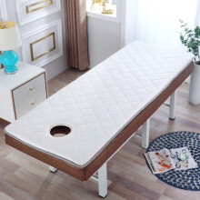 Massage Bed Mattress with Breathable Plush Surface and Face Hole, Foldable Tatami Pad 80x180cm White