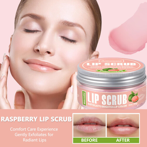 Lip Scrub Watermelon Raspberry with Deep Hydration and Gentle Exfoliation for Chapped Lips 2