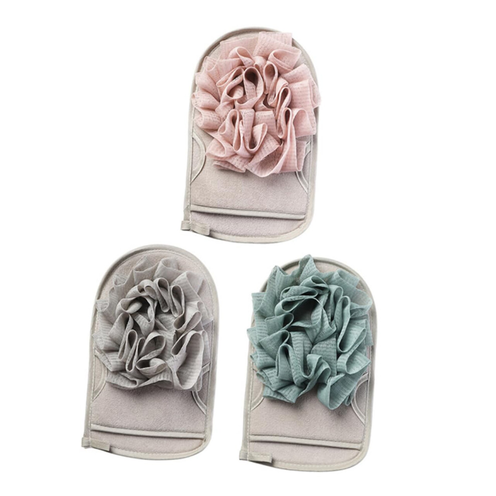 Exfoliating Bath Gloves and Body Scrub Mitt Set, 3pcs for Deep Skin Cleaning and Dead Skin Removal