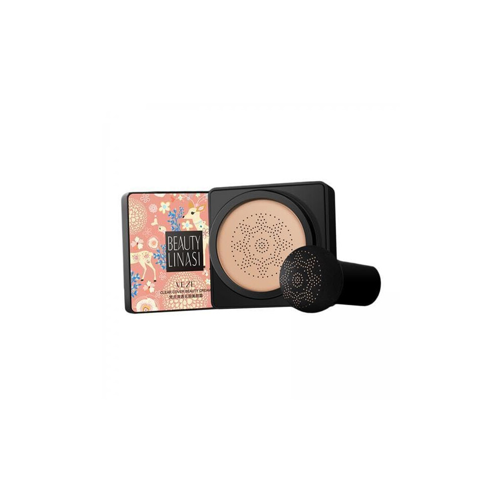 Brightening Liquid Foundation with Elastic Sponge Applicator, Waterproof Lightweight Moisturizing