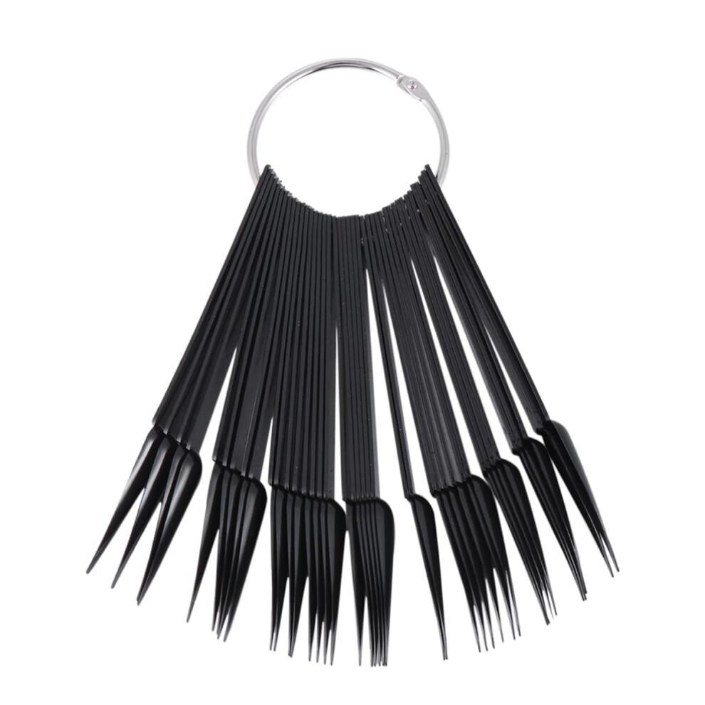 Black Nail Display Sticks Fanshaped Nail Color Display Fan For Polish Colors Nail Art Sample Tips