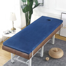 Massage Table Pad with Face Hole and Elastic Bands, NonSlip Topper for Spa and Lash Bed, Navy Blue