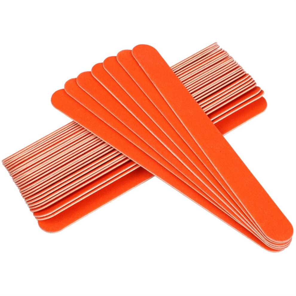 Orange 100Pcs Wooden Nail File 180/240 Grit For Precise Nail Shaping And Manicure Tools