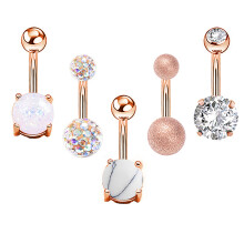 Elegante navelpiercings, nikkelvrij, hoogglanzend staafje met schitterende strass-accenten, kleurecht en comfortabel, geschikt voor gevoelige huid.