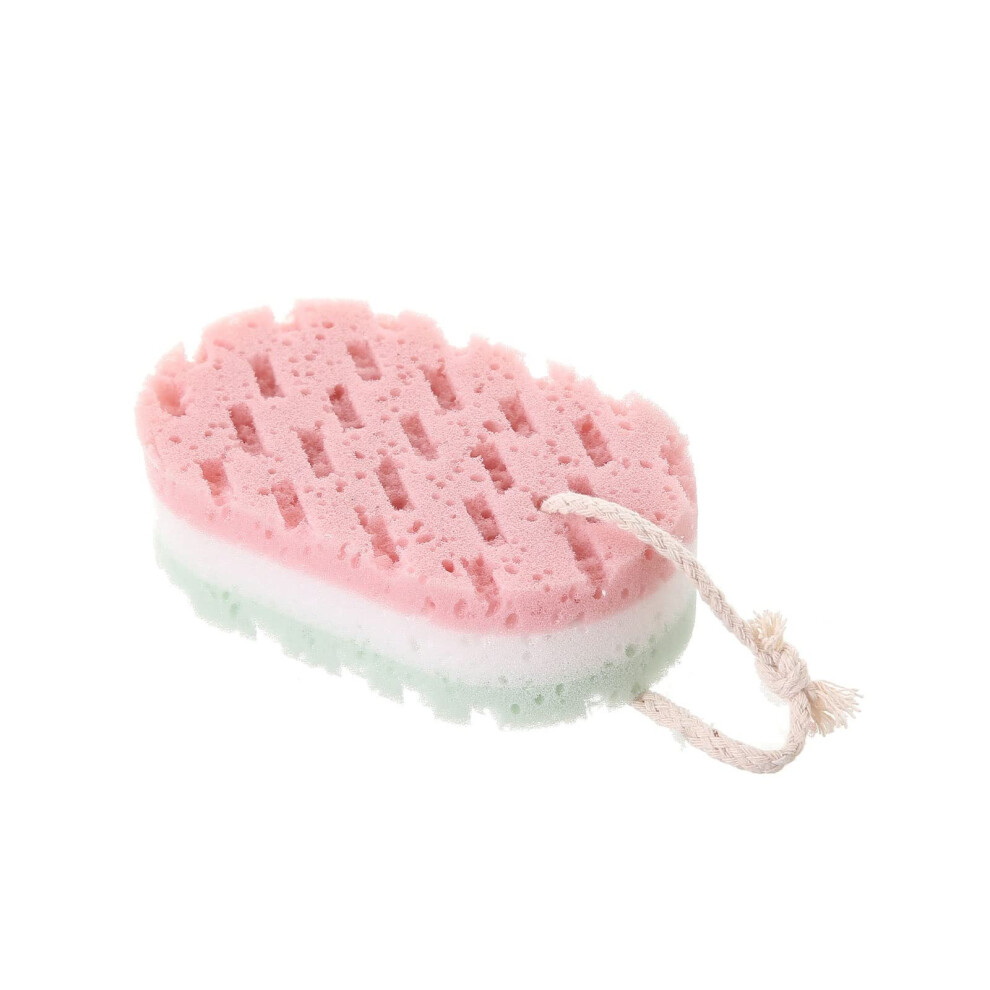 Pink Soft Exfoliating Bath Sponge Body Brush With Quick Foaming And Gentle Spa Massage Â