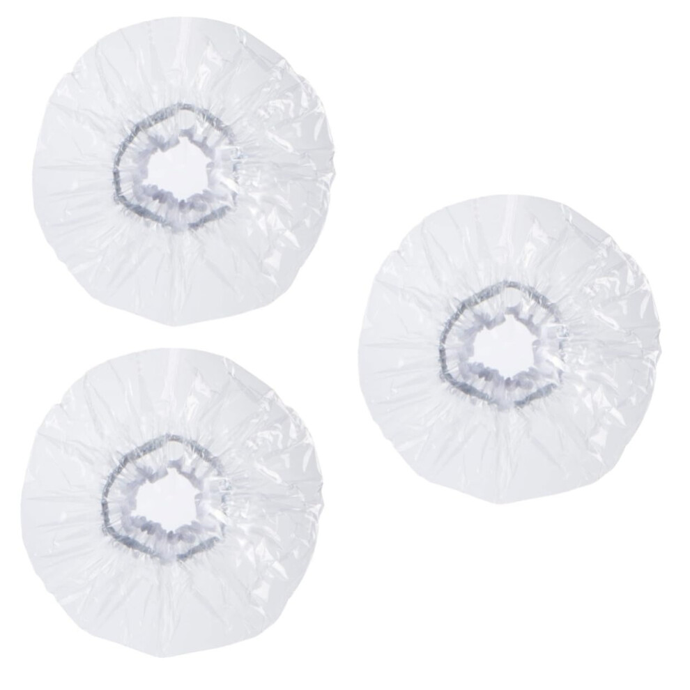 3pcs Reusable Shower Cap for Women Large Waterproof Bath Hat with Comfortable Elastic Fit
