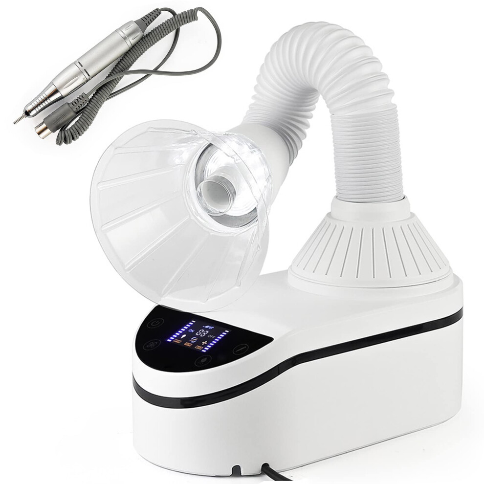 2 in 1 Professional Nail Dust Collector with 35000RPM Speed Drill and LED for Salon Use