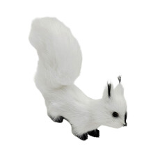 Figurine d'écureuil réaliste, figurine en peluche simulée,-Blanc
