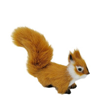 Figurine en peluche d'écureuils simulés, ornement pour la-Brun