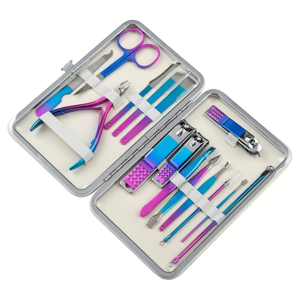 Stainless Steel 15 Piece Nail Clipper Set with Precision Trimming, Professional Manicure Pedicure Kit