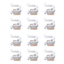 12pcs Wall Mounted Slippers Rack Multipurpose-White Color