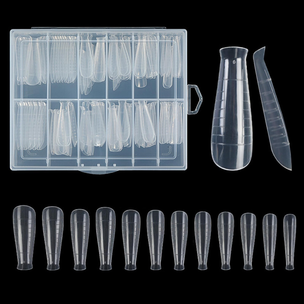 Nail Extension Forms Clear Reusable Dual Forms for Poly Gel Nails with Multiple Size Options