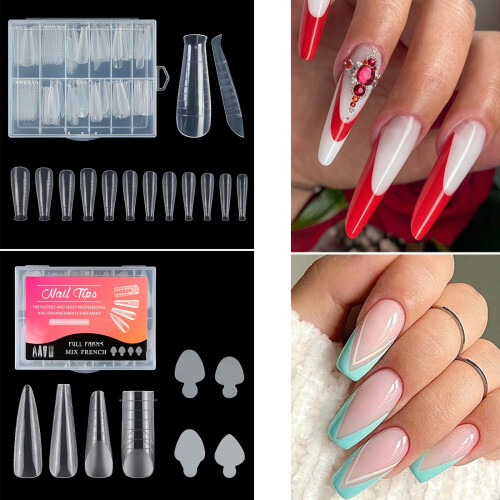 Nail Extension Forms Clear Reusable Dual Forms for Poly Gel Nails with Multiple Size Options 1