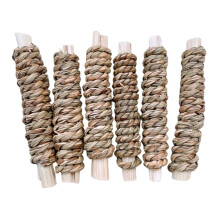 6Pcs Rabbit Chew Toy Natural Treats Sweet Bamboo Sticks Cover