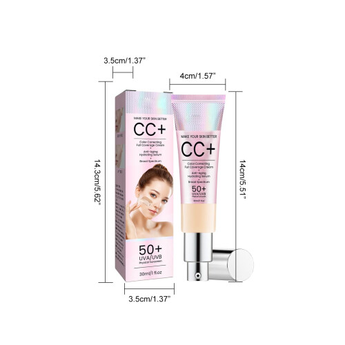 CC Cream SPF 50 Foundation Medium Shade with AllDay Coverage and Lightweight Color Correcting 1