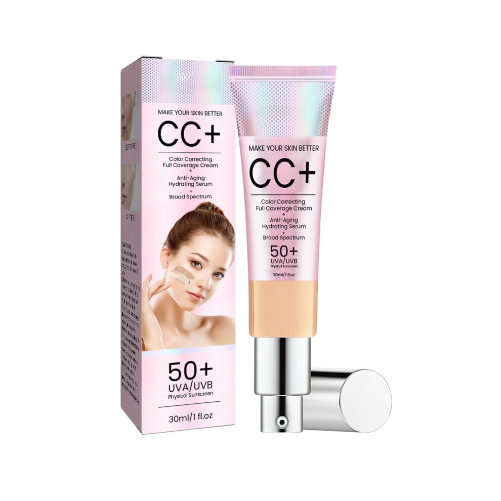 CC Cream SPF 50 Foundation Medium Shade with AllDay Coverage and Lightweight Color Correcting