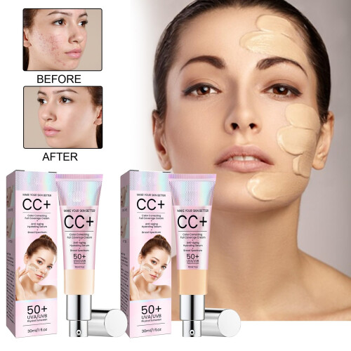 CC Cream SPF 50 Foundation Medium Shade with AllDay Coverage and Lightweight Color Correcting 2