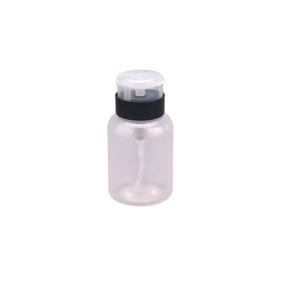 210ml Push Down Nail Polish Remover Dispenser Bottle, PP Alcohol Pump for Manicure Liquid