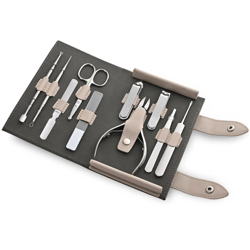 Stainless Steel Nail Clipper and Professional Manicure Set, 10Piece Durable Grooming Kit
