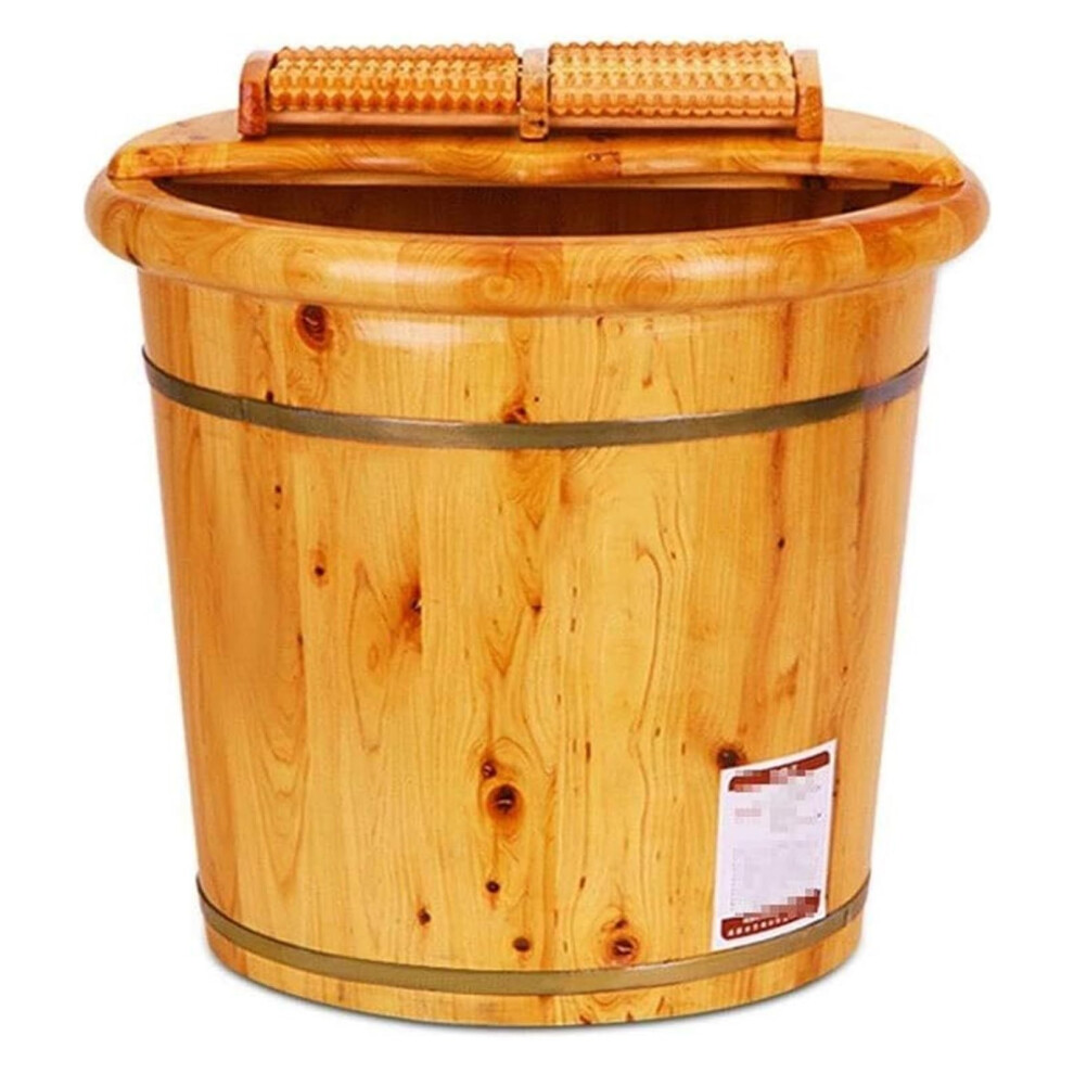 Wooden Foot Bath Solid Wood Soaking Tub for Pedicure, Heat Therapy and Muscle Tension Relief