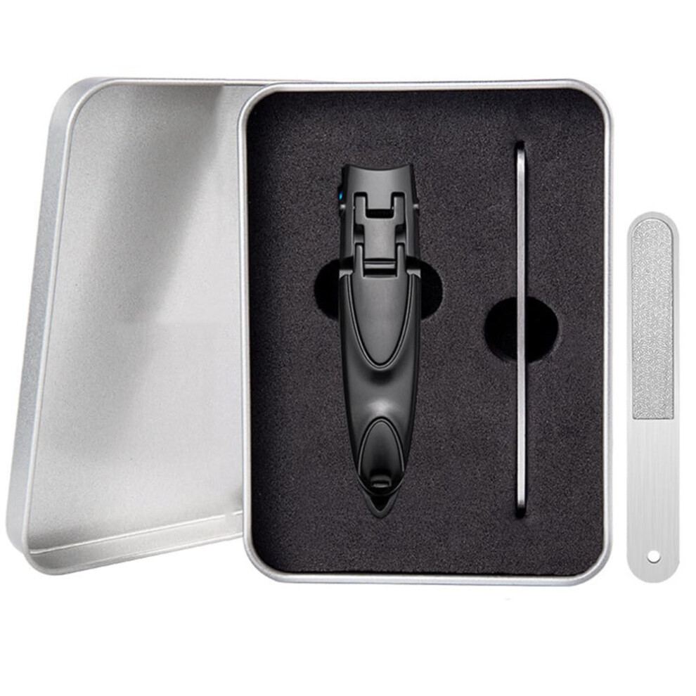 Black 3Pcs Ultrathin Folding Nail Clippers Stainless Steel Cutter With Keychain