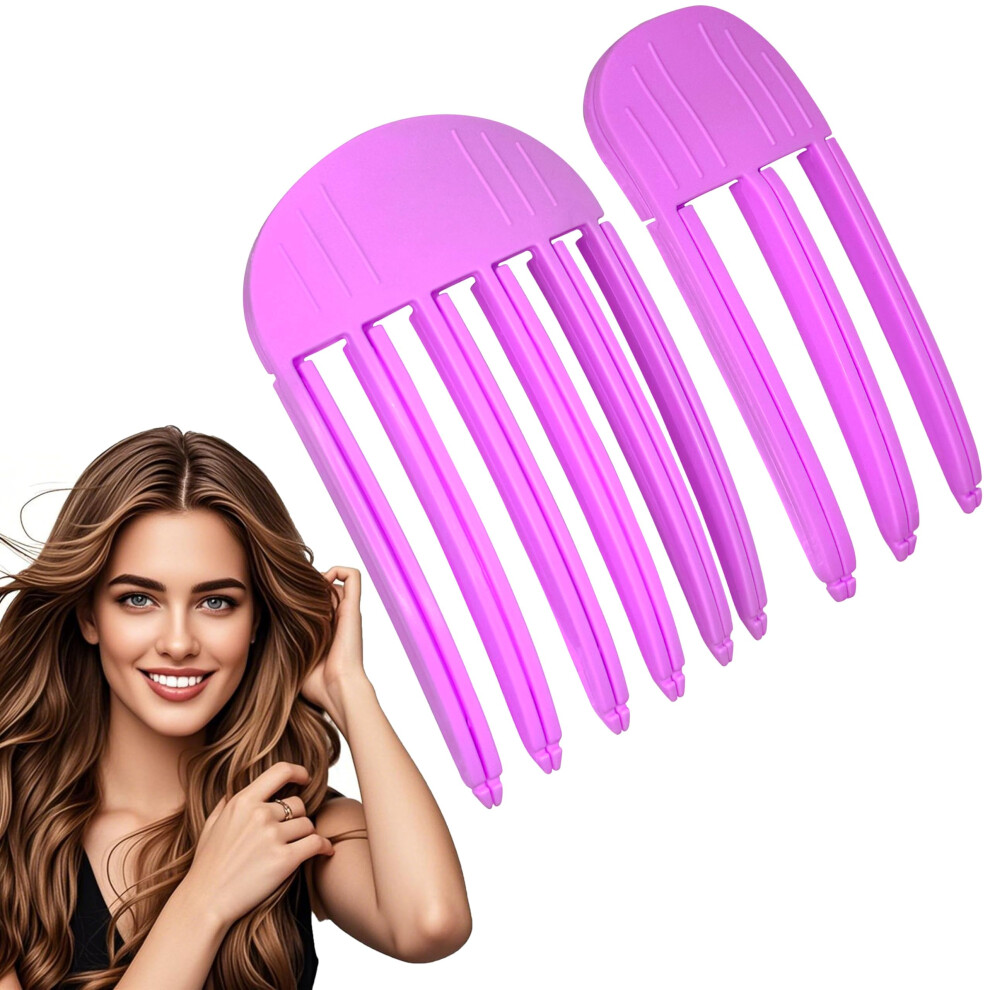 Unisex Purple Hair Volume Clip Set, Heatless Root Lifter Clips For Instant Lift And Fluffy Bangs, 2Pcs