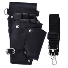 Professional Hairdressing Tool Belt PU Leather Barber Scissor Pouch with Adjustable Waist Strap