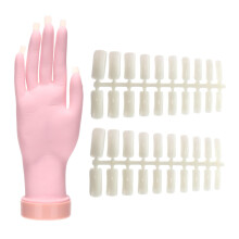 Nail Practice Hand Silicone Manicure Training Model with Flexible Adjustable Reusable Surface