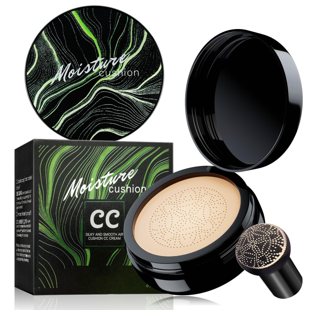 Cream/Ivory Cushion Cc Full Coverage Waterproof Hydrating Mushroom Head Foundation