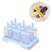 Ice Pop Molds Silicone Popsicle Maker Set 9pcs Reusable Easy Clean for Kids and Adults Blue