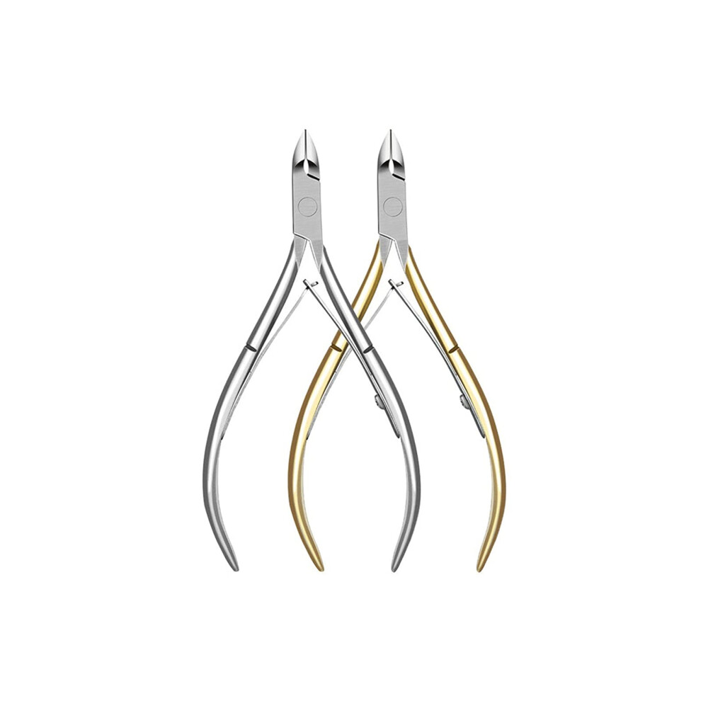 Stainless Steel Nail Clippers and Professional Cuticle Nipper with Sharp Precision Blades 2Pc