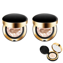 BB Cream Foundation Waterproof Cushion, LongLasting Moisturizing Oil Control Concealer (2 Pcs #23 Natural)