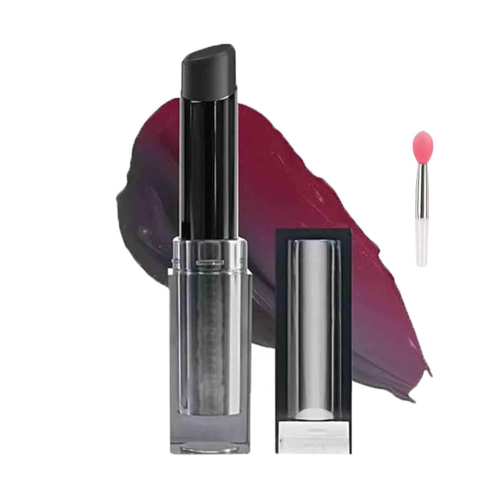 Black Color Changing Lipstick With Ph Adjusting Formula, Long Lasting Moisturizing Smudge Proof Tint (Black)