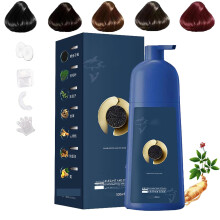Hair Dye Shampoo Coffee Color 3in1 Covers Gray Hair Fast with PlantBased Nourishment