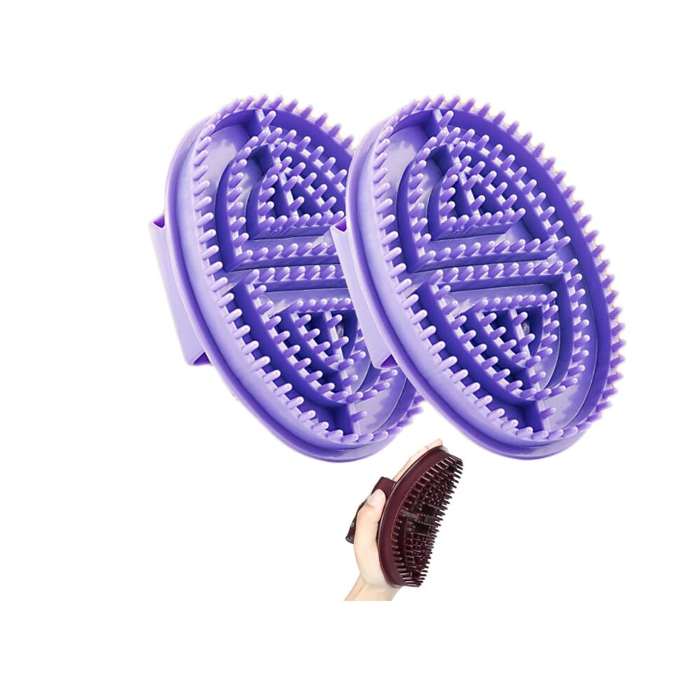 Purple Meridian Massage Brush For Full Body Relaxation, Silicone Acupressure Comb With Ergonomic Grip (Purple)