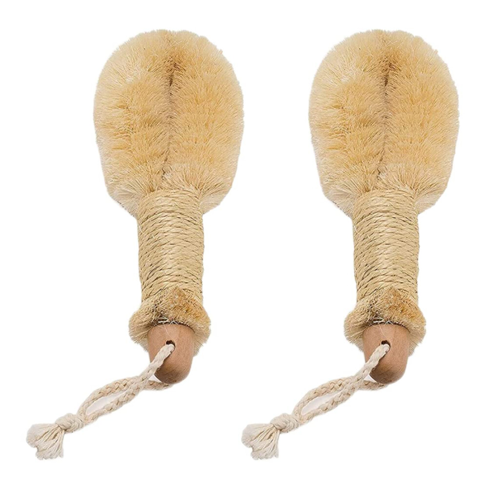 Dry Body Brush Set with Natural Sisal for Deep Exfoliation, Cellulite Reduction and Lymphatic Care
