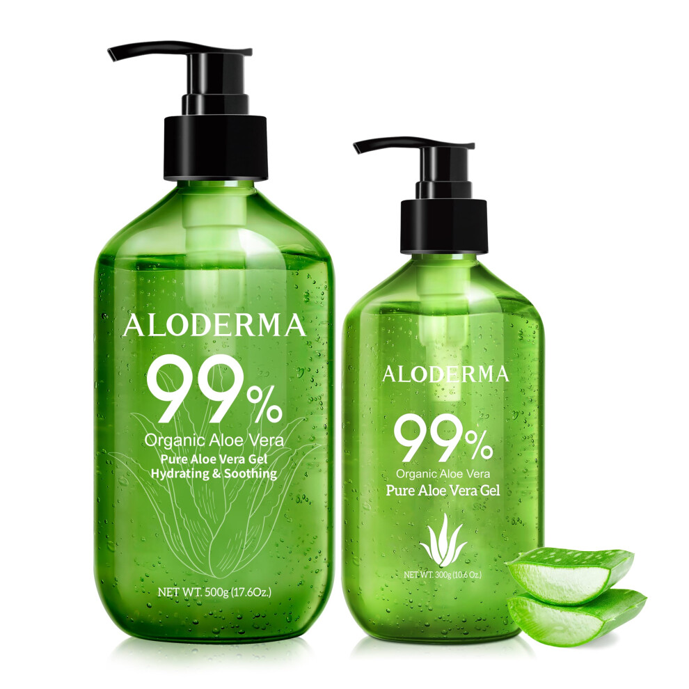Aloe Vera Gel Set 500g and 300g Deep Hydration Soothing Skin Relief for Face and Body