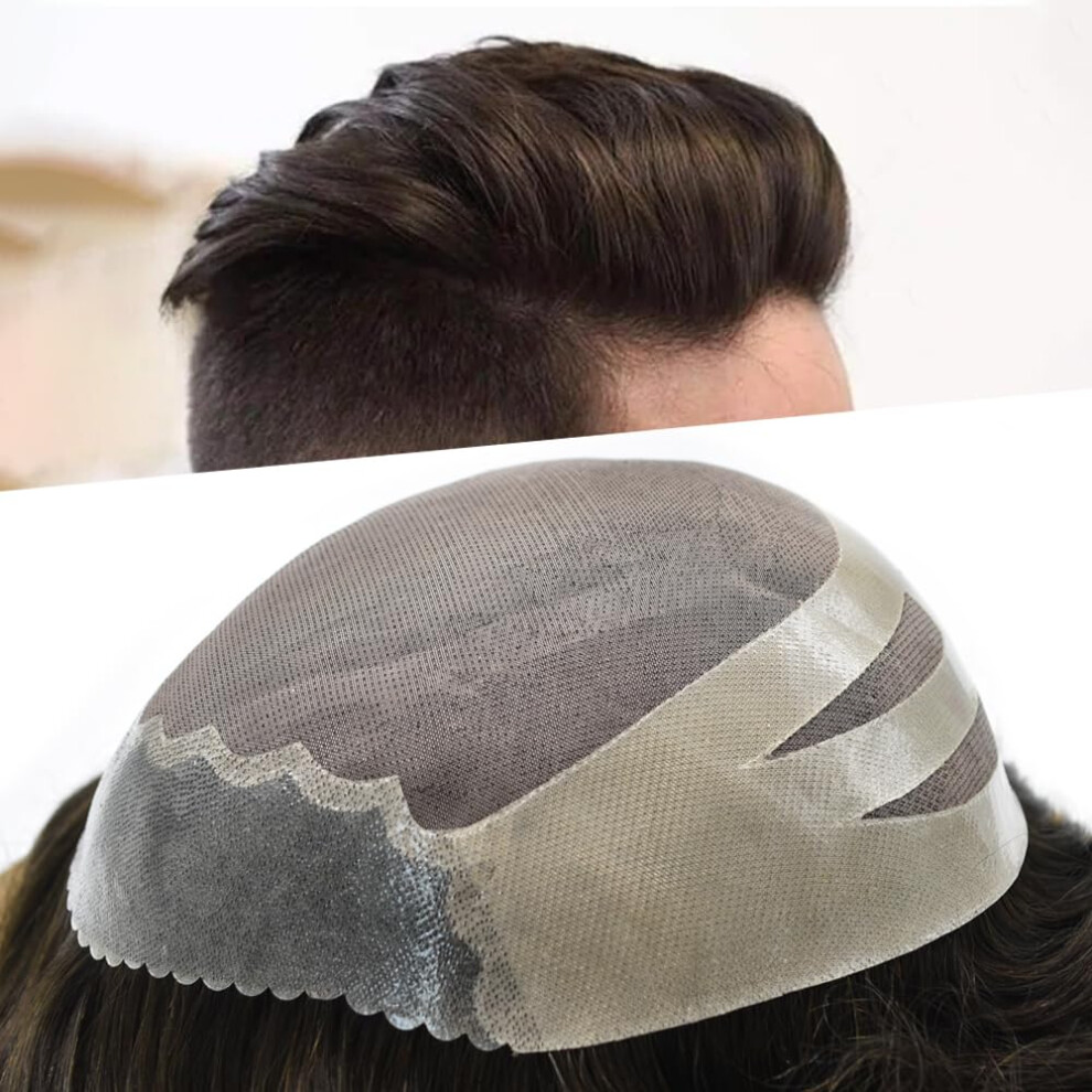 Unisex Light Men's Toupee Human Hair 8X10 Blonde Remy Hairpiece With Natural Hairline Mono Base