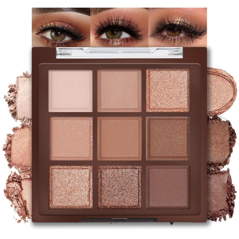 9 Color Neutral Eyeshadow Palette Matte and Shimmer  Pigment Long Lasting Smooth Blend 04#
