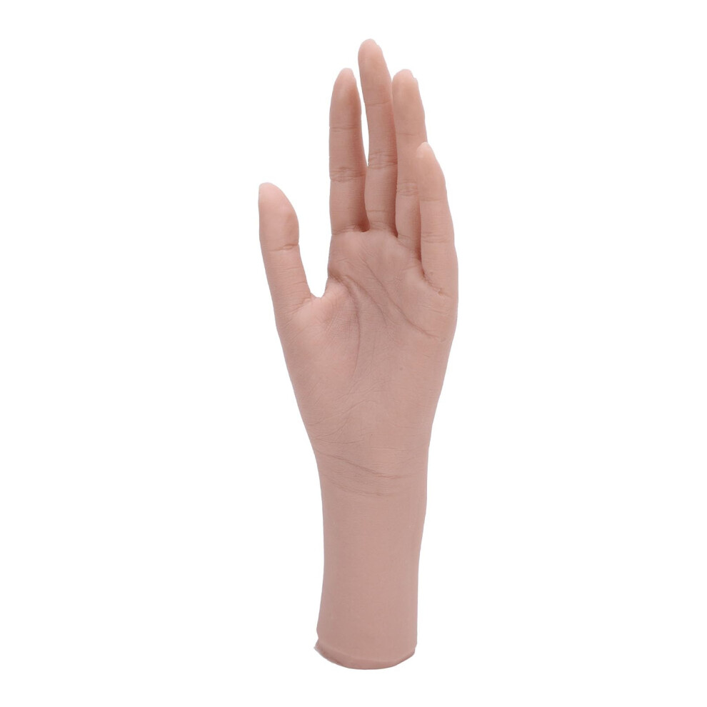 Silicone Female Hand Model with Realistic Skin Texture, LifeSize Left Hand for Jewelry Display and Nail Art