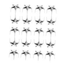 20pcs Silver Star Rivets Metal Claw Studs for DIY Bags Clothing Hats Leather Accessories