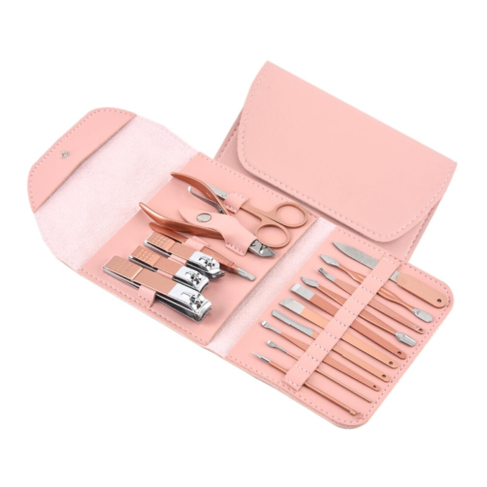 Nail Clippers Set 16pcs Ergonomic Grip Manicure Kit for Men and Women with File Scissors