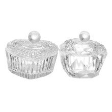 Acrylic Nail Liquid Cup Set with Lids, Crystal Nail Art Bowl for Salon and Home Manicure