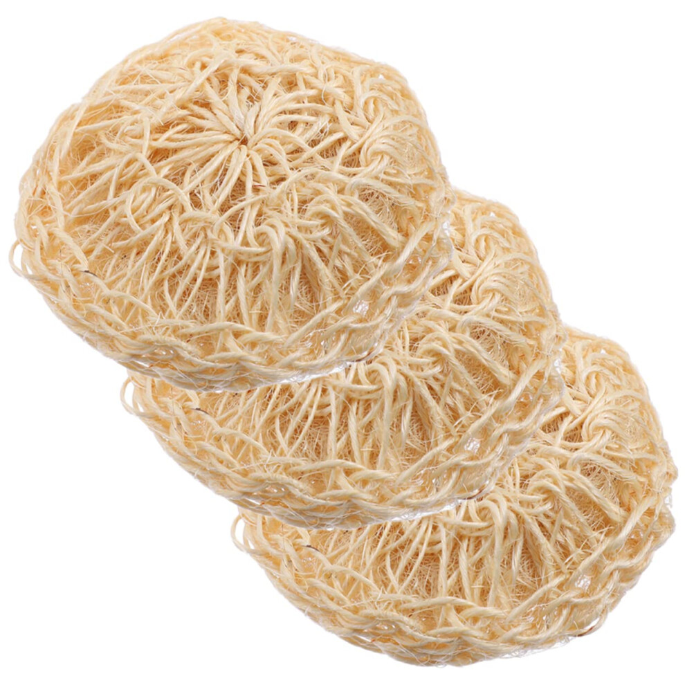 Sisal Bath Sponge and Dry Body Brush Set, Gentle Exfoliation for Smooth Skin, 3pcs