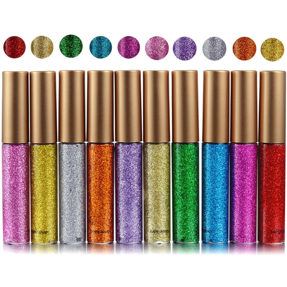 Waterproof Long Lasting Glitter Eyeliner Pen, Highly Pigmented Sparkle Liquid Eyeshadow With Metallic Shimmer, Vegan Cruelty Free Quick Drying Eye