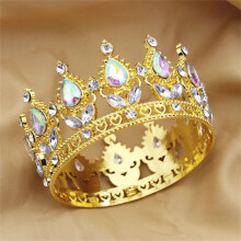 Tiara for Girls Elegant Water Drop Rhinestone Small Crown for Wedding Party Prom Bride 8cm